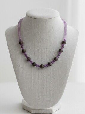 NWT Purple and Pink Beaded Necklace with Elegant Design